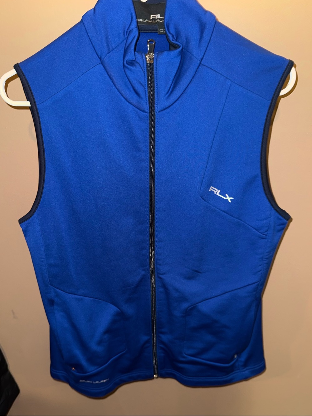 RLX Ralph Lauren Royal Blue Sleeveless Zip Training Vest with Black Trim